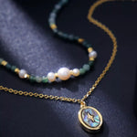 2 Piece Freshwater Pearl 18K Gold-Plated Pendant Necklace