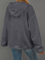 Full Size Embossed Lettering Casual Hoodie Plus Size