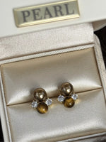 Tiger Eye Stud Earrings