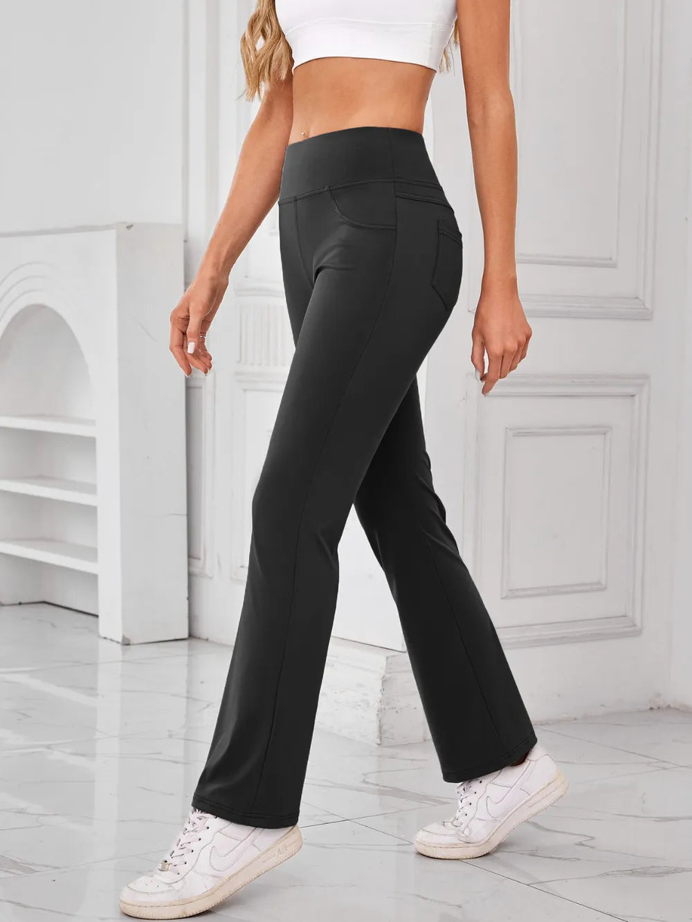 Lovelet High Waist Active Pants with Pockets - Ladyez