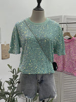 Sequin Short Sleeve T-Shirt