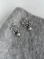 Flower Pearl Drop Earrings