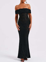 Devine Backless Lace Off-Shoulder Maxi Dress - Ladyez