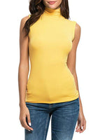 Sleeveless Turtleneck Slim Fit T-Shirt