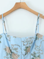 Floral Print Square Neck Cami Maxi Dress - Ladyez
