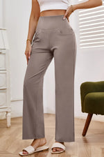 High Waist Wide Leg Pants with Pockets