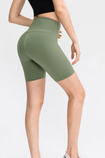 Slim Fit Wide Waistband Sports Shorts - Ladyez