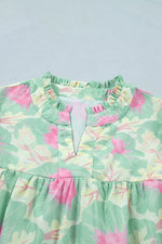 Floral Print Puff Sleeve Blouse