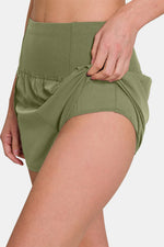 Zenana High-Waisted Zippered Back Pocket Active Shorts - Ladyez