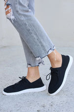 Forever Link Flat Round Toe Lace-Up Sneakers - Ladyez