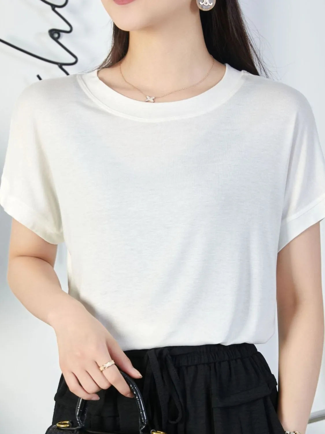 Plus Size Round Neck Short Sleeve T-Shirt