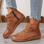 Round Toe Platform Boots - Ladyez