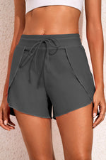Drawstring Waist Swim Shorts - Ladyez