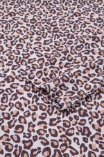 Leopard Ribbed Long Sleeve Top Drawstring Shorts 2pcs Outfit
