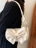 Bowknot Pearl Chain Shoulder Bag