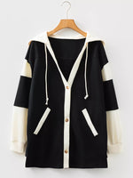 Button-Down Color Block Hoodie