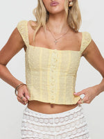 Smocked Square Neck Top