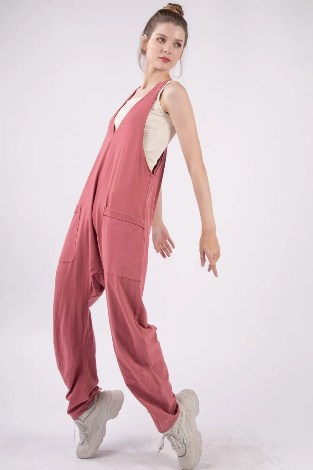 VERY JPlunge Sleeveless Jumpsuit with Pockets