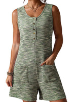 Sleeveless Button Detail Romper