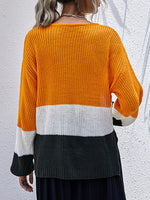 Color Block Round Neck Sweater