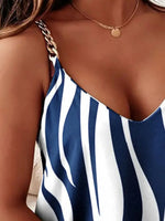 Chain Strap V-Neck Tank Top - Ladyez