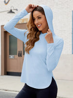 Long Sleeve Hooded Active Top - Ladyez