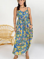 Drawstring Ruffle Hem Maxi Dress - Ladyez