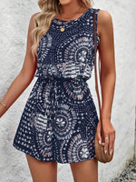 Boho Floral Print Sleeveless Summer Romper