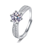 1 Carat Moissanite 925 Sterling Silver Ring