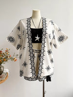 Plus Size Printed Open Front Cardigan and Shorts Set