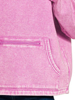 Zenana Fleece Washed High Neck Kangaroo Pocket Sweatshirt