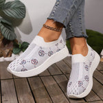 Mesh Round Toe Slip-Ons