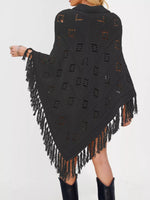 Fringe Openwork Knit Cover Up