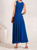 Crisscross Halter Neck A-Line Midi Dress
