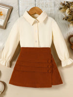 Children's Flounce Sleeve Shirt and Skort Set
