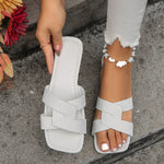 Crisscross Strap Open Toe Flat Sandals