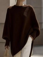 Ribbed Batwing Sleeve Oversized Sweater