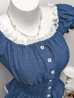 Smocked Short Sleeve Blouse