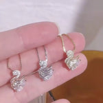 925 Sterling Silver Zircon Pendant Necklace