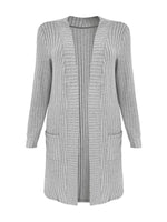 Ribbed Knit Open Front Cardigan