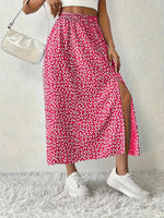 Slit Printed Skirt