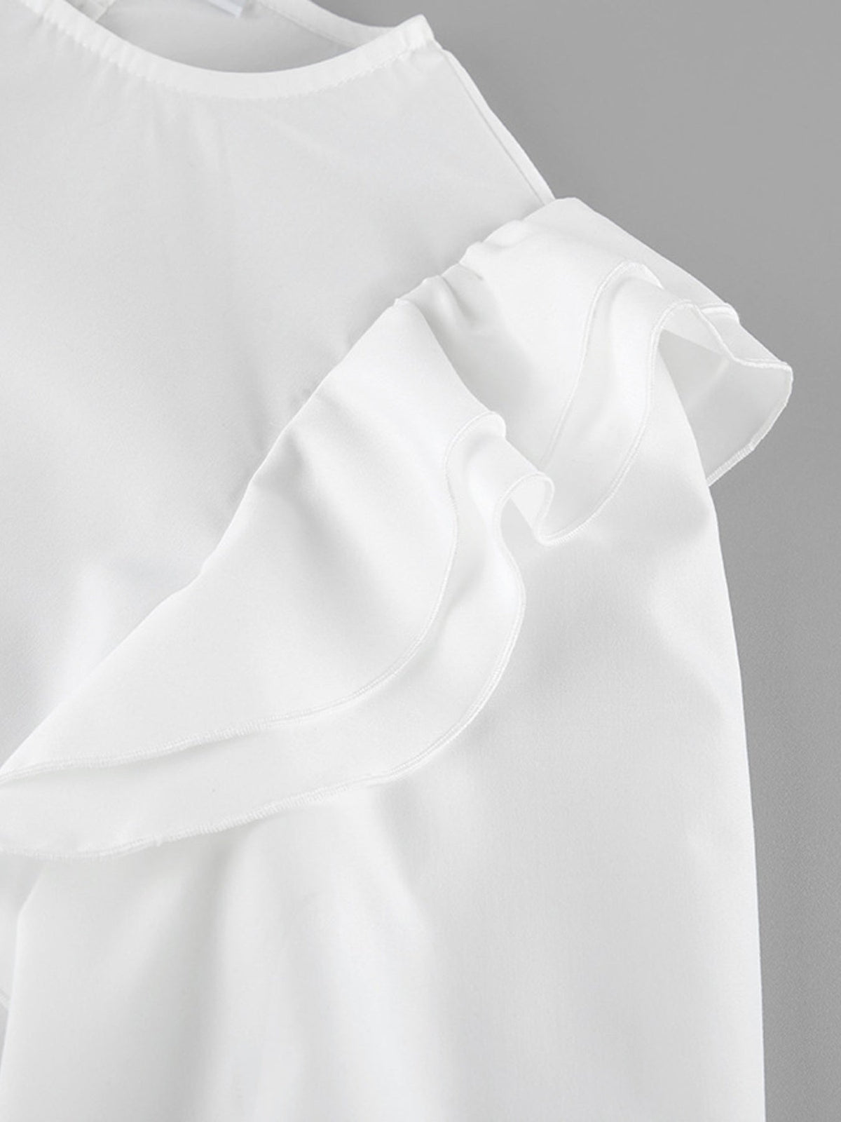 Ruffle Trim Long Sleeve Blouse