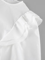 Ruffle Trim Long Sleeve Blouse