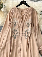 Floral Button Front Long Sleeve Dress