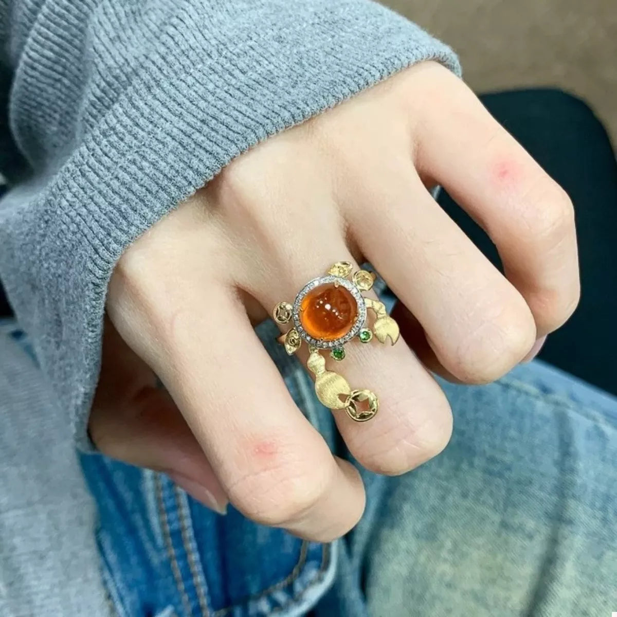 18K Gold-Plated Crab Ring