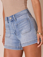 High-Waisted Pocketed Denim Shorts