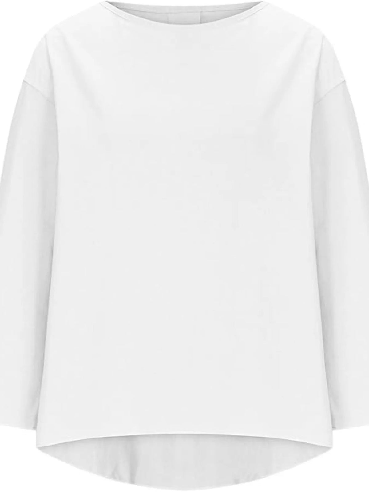 Full Size Round Neck Relaxed Fit Blouse Plus Size