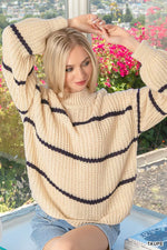 Zenana Oversize Striped Sweater