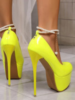 Point Toe Platform Stilettos Pumps - Ladyez