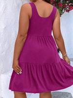 Plus Size Tiered Scoop Neck Tank Dress - Ladyez